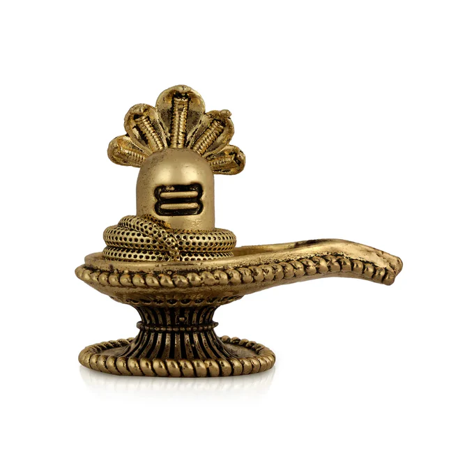Sivalingam with Naga – 2.25 x 2 Inches (Antique Brass)